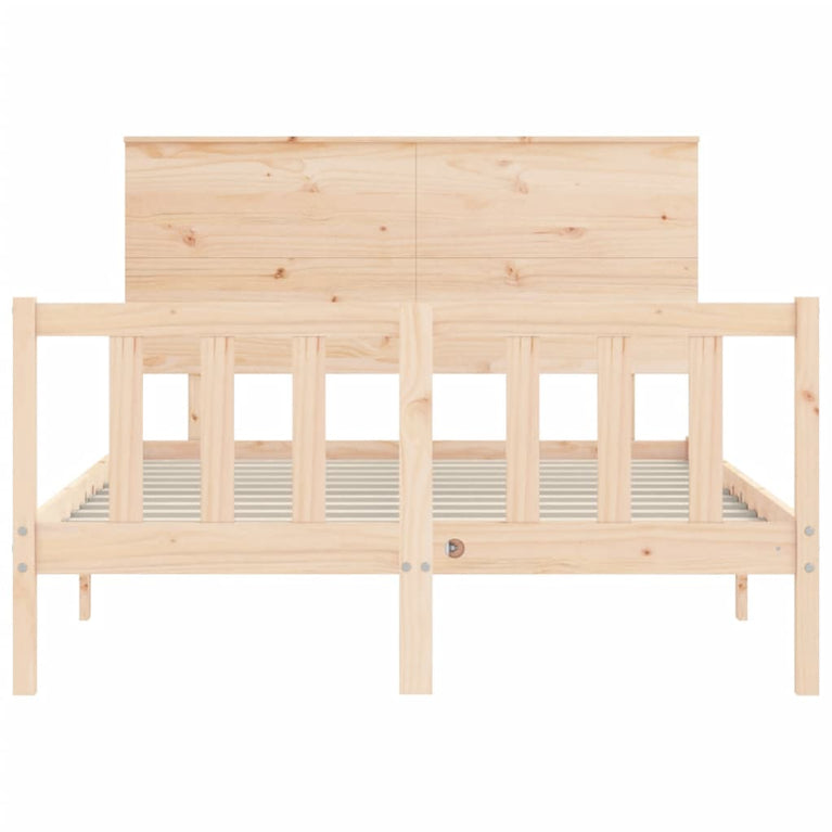 Bedframe met hoofdbord massief hout 4FT Small Double