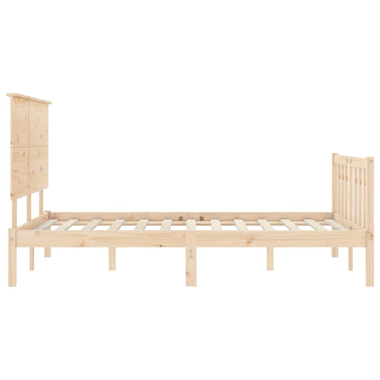 Bedframe met hoofdbord massief hout 4FT Small Double