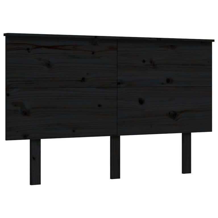 Bedframe met hoofdbord massief hout zwart 4FT Small Double