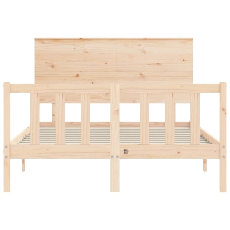 Bedframe met hoofdbord massief hout 4FT6 Double