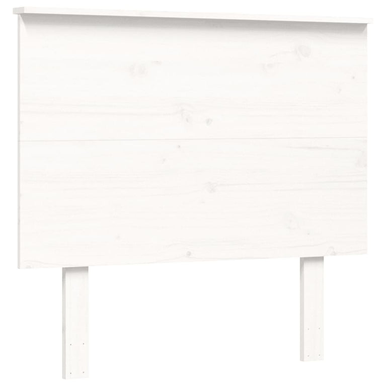 Bedframe met hoofdbord massief hout wit 90x200 cm