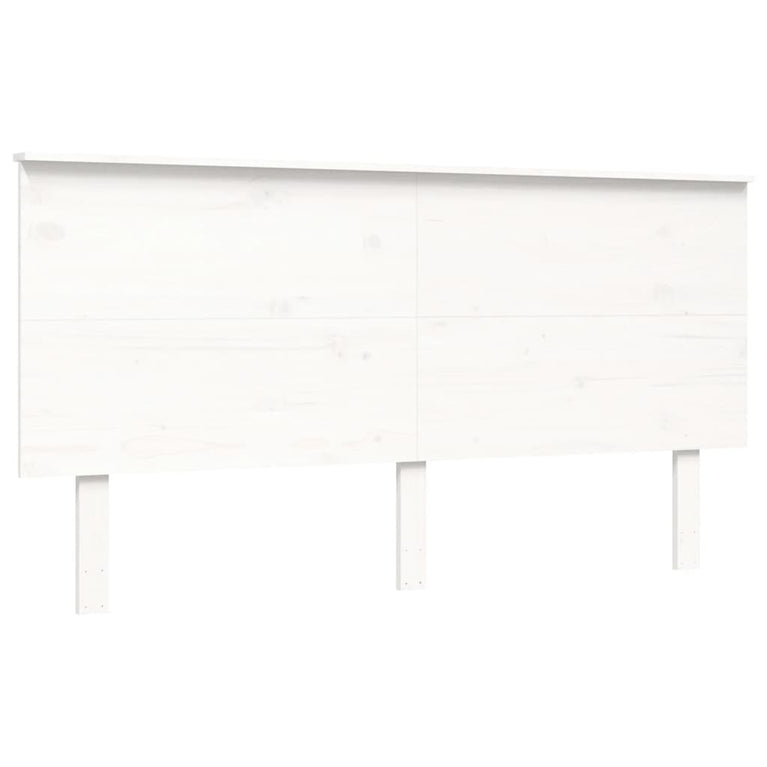 Bedframe met hoofdbord massief hout wit 5 FT King Size