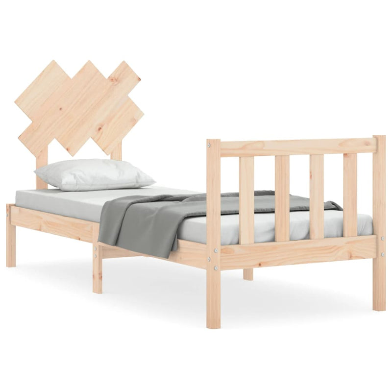 Bedframe met hoofdbord massief hout 2FT6 Small Single