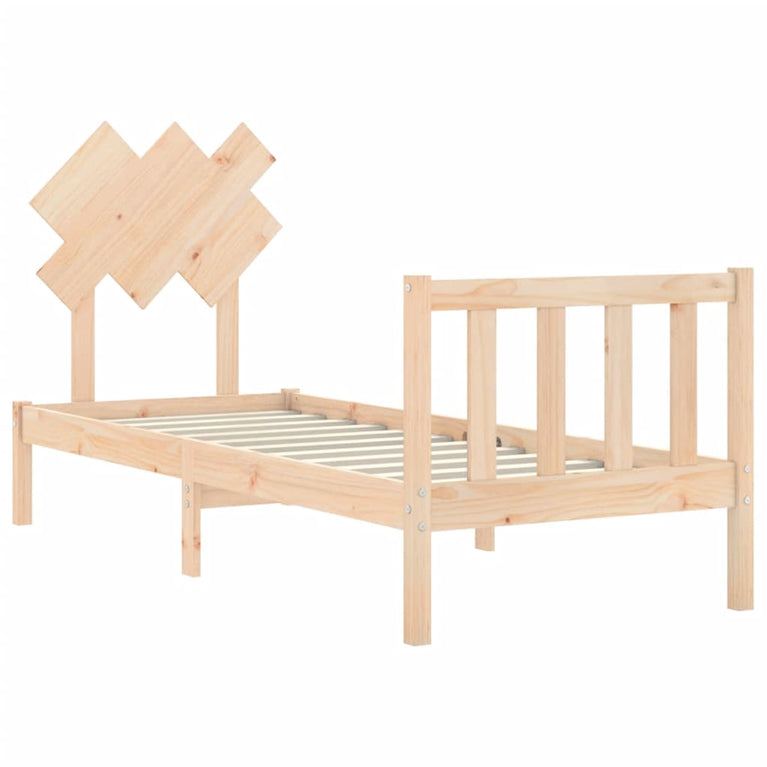 Bedframe met hoofdbord massief hout 2FT6 Small Single