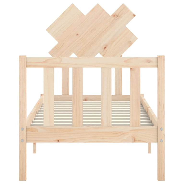 Bedframe met hoofdbord massief hout 2FT6 Small Single