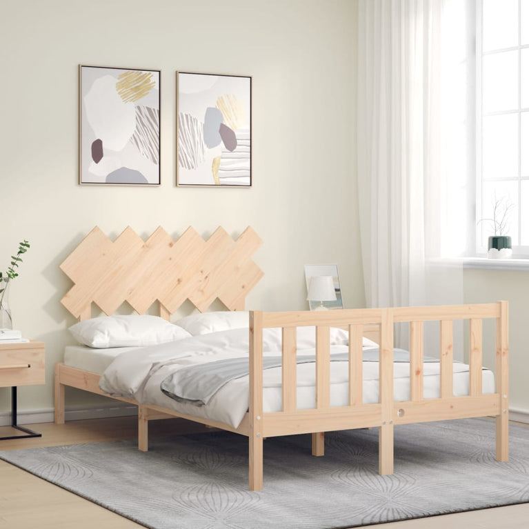 Bedframe met hoofdbord massief hout 4FT Small Double