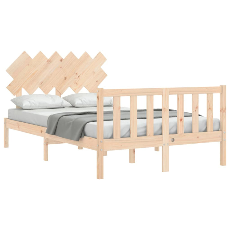 Bedframe met hoofdbord massief hout 4FT Small Double