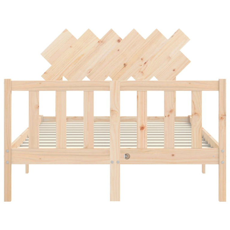 Bedframe met hoofdbord massief hout 4FT6 Double