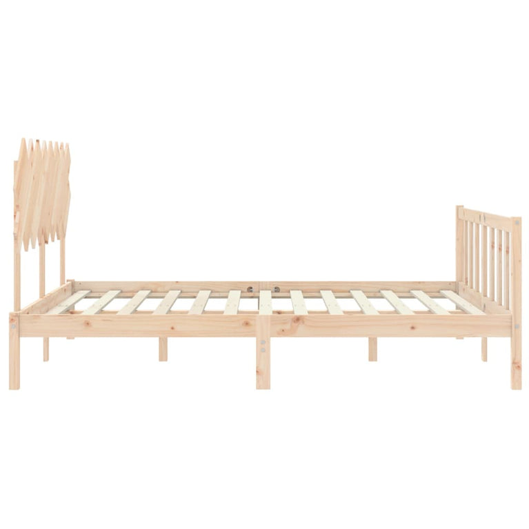 Bedframe met hoofdbord massief hout 160x200 cm
