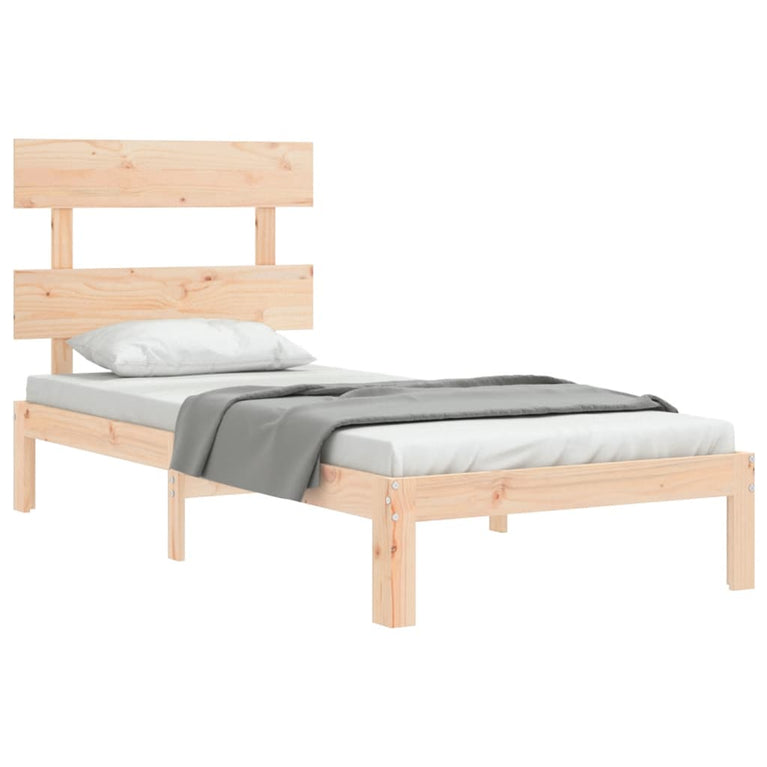 Bedframe met hoofdbord massief hout 2FT6 Small Single