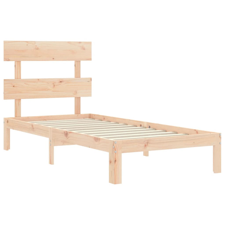 Bedframe met hoofdbord massief hout 2FT6 Small Single