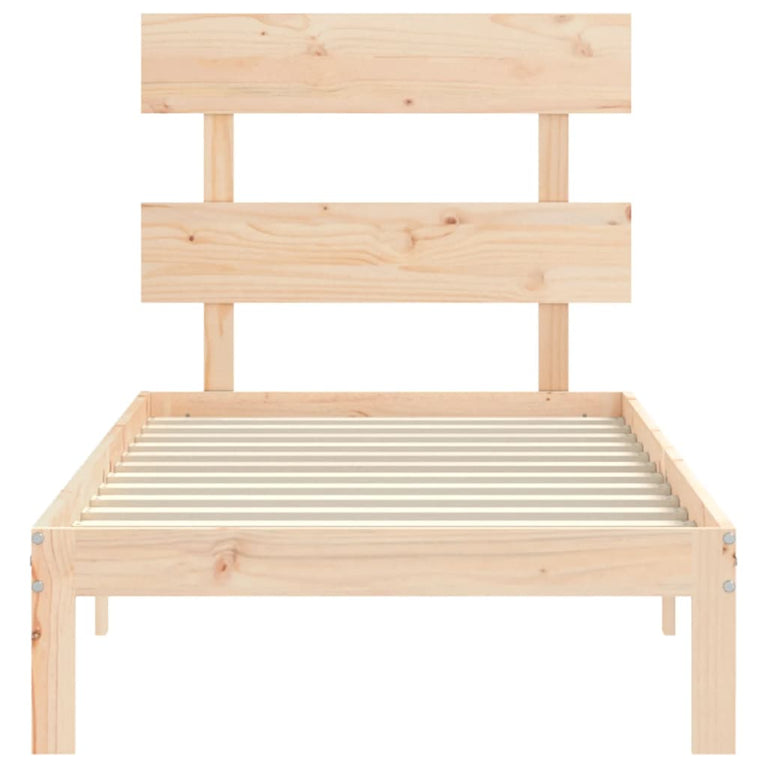 Bedframe met hoofdbord massief hout 2FT6 Small Single