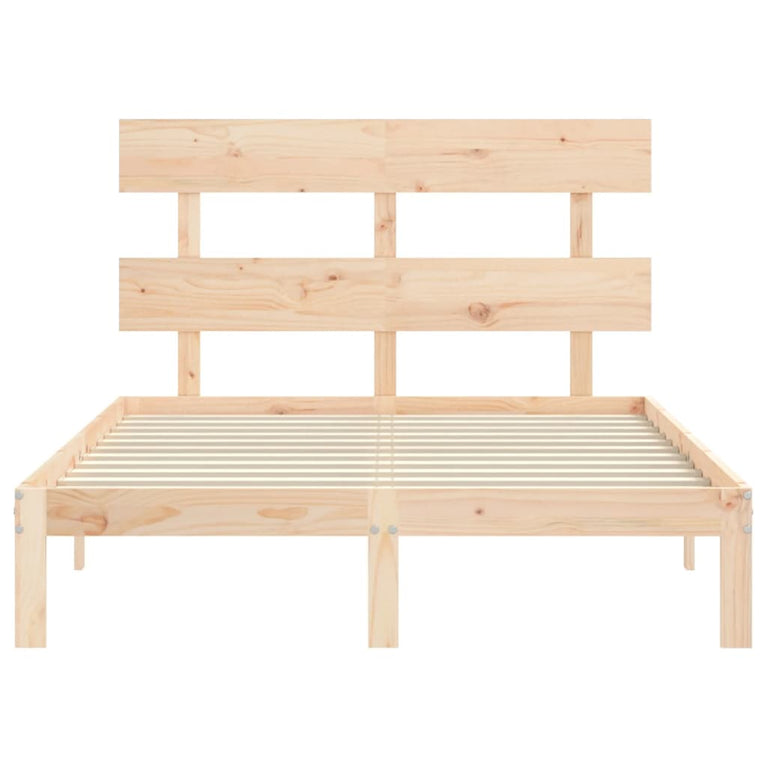 Bedframe met hoofdbord massief hout 120x200 cm