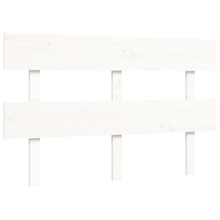 Bedframe met hoofdbord massief hout wit 120x200 cm