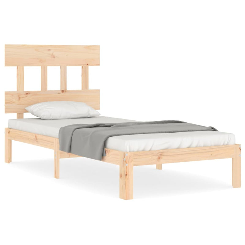 Bedframe met hoofdbord massief hout 2FT6 Small Single