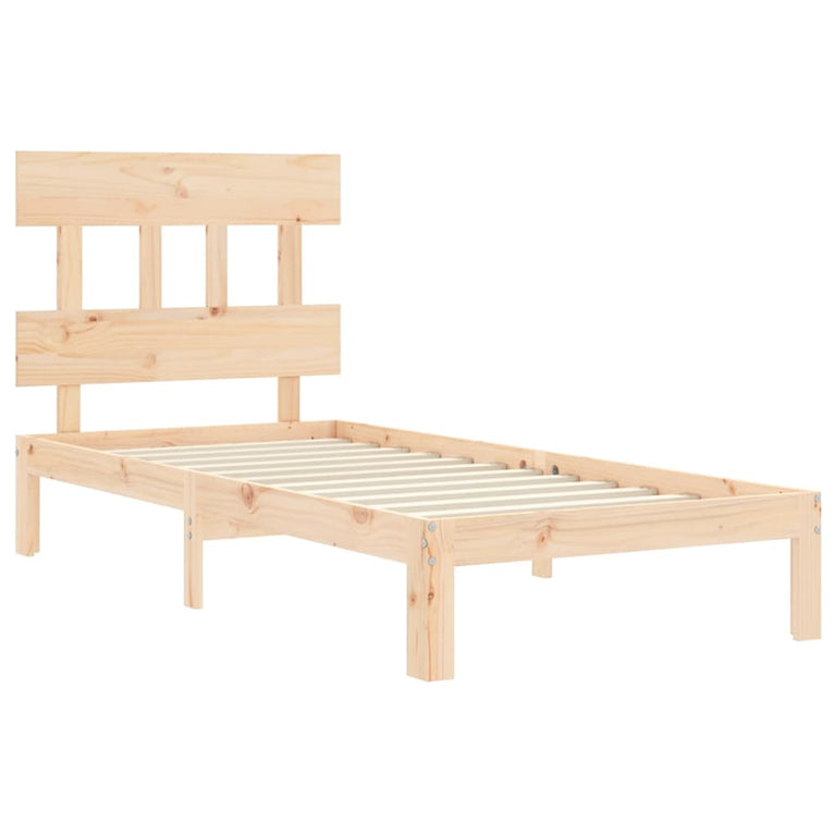 Bedframe met hoofdbord massief hout 2FT6 Small Single