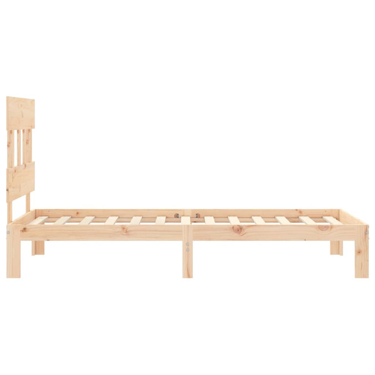 Bedframe met hoofdbord massief hout 2FT6 Small Single