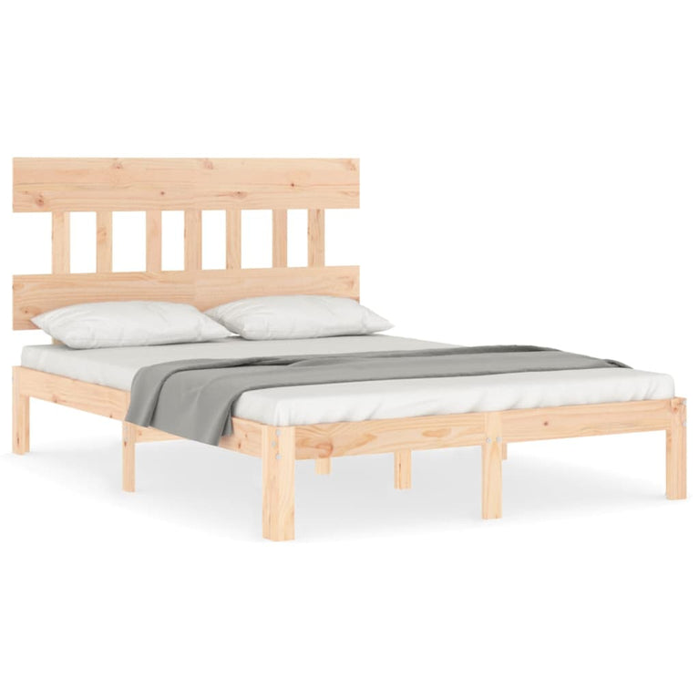 Bedframe met hoofdbord massief hout 4FT6 Double