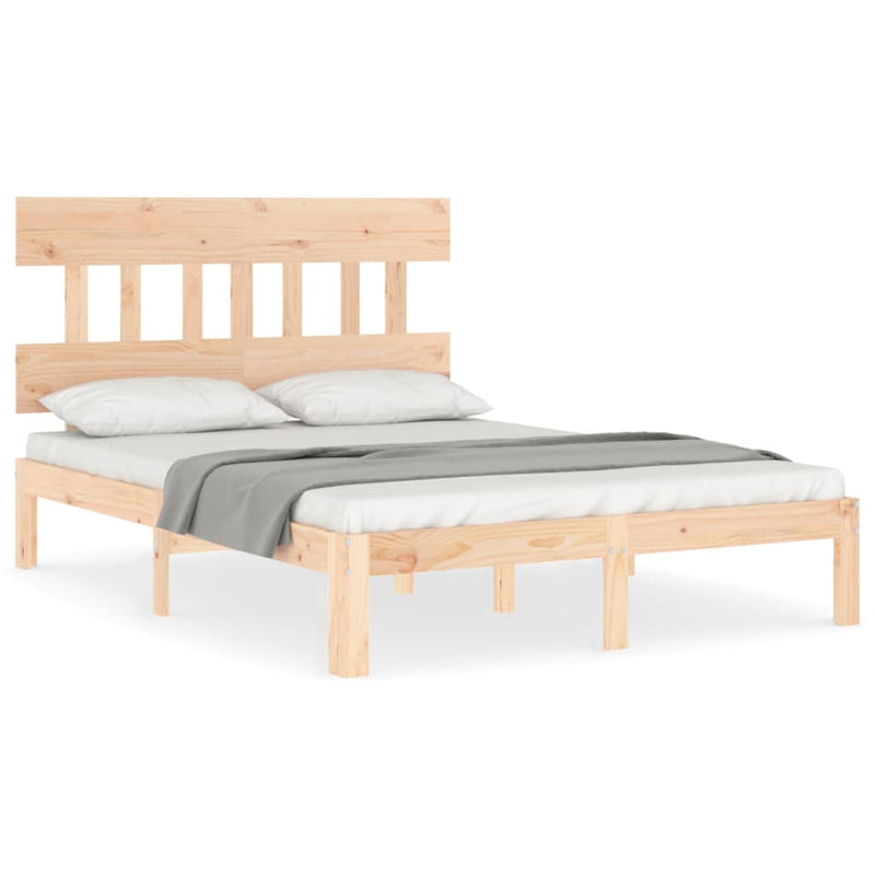 Bedframe met hoofdbord massief hout 4FT6 Double