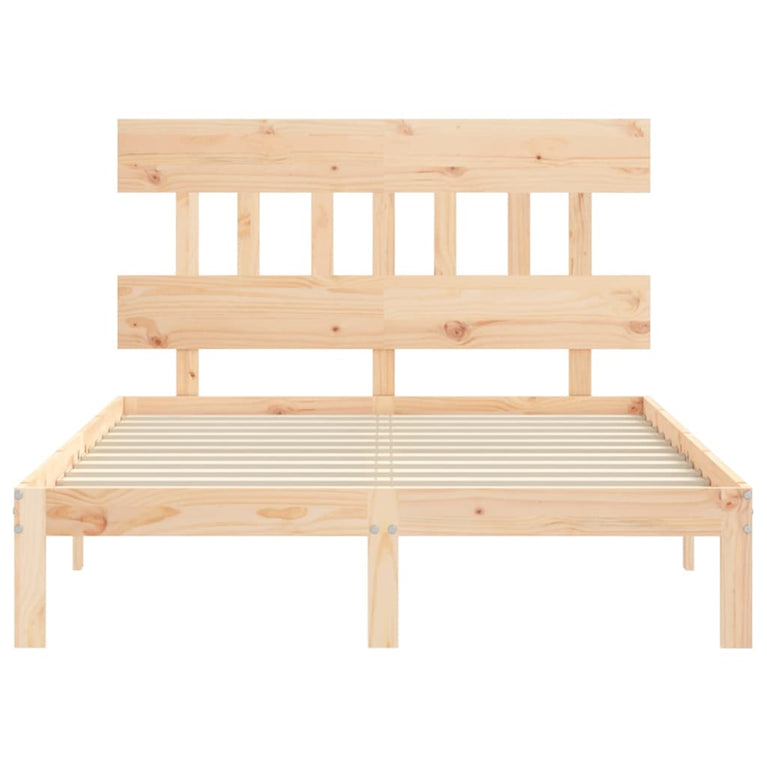 Bedframe met hoofdbord massief hout 4FT6 Double