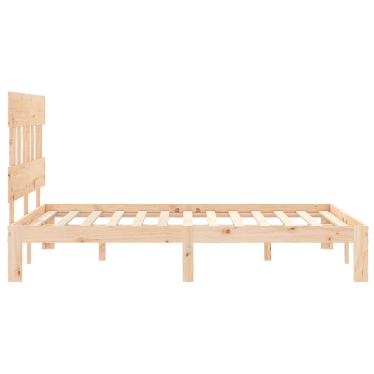 Bedframe met hoofdbord massief hout 4FT6 Double