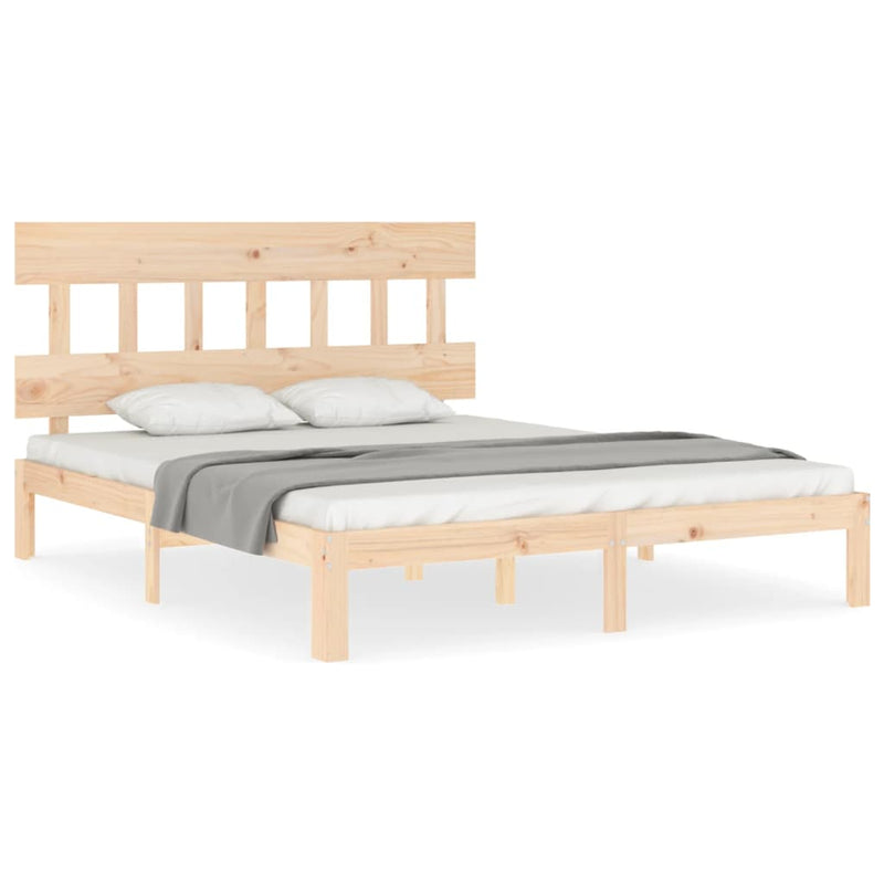 Bedframe met hoofdbord massief hout 5 FT King Size