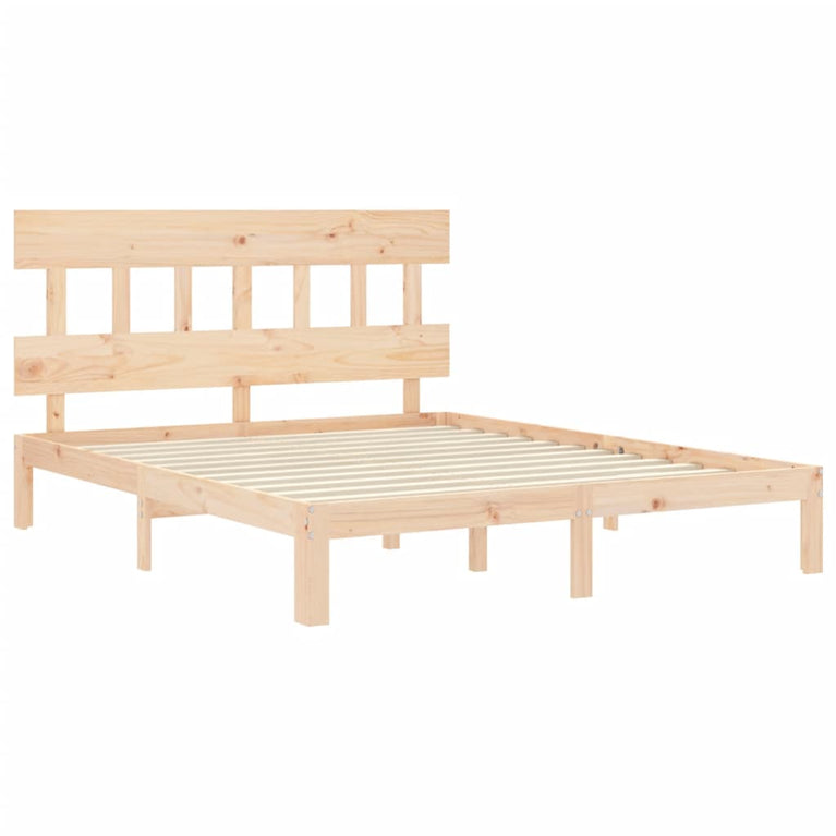 Bedframe met hoofdbord massief hout 5 FT King Size