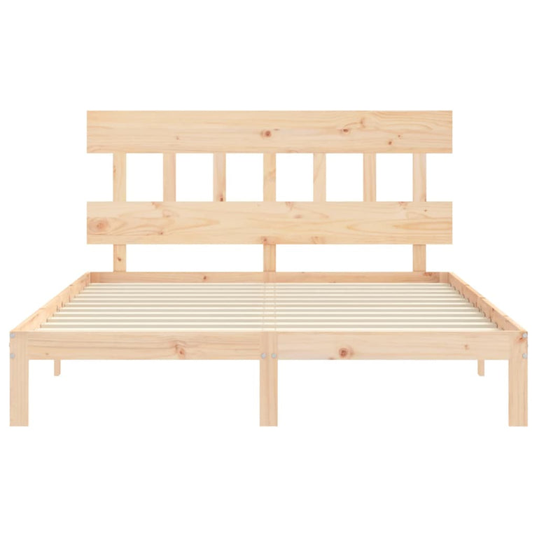 Bedframe met hoofdbord massief hout 5 FT King Size