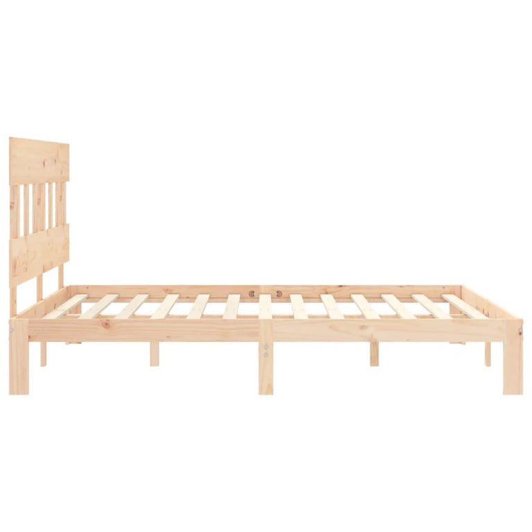 Bedframe met hoofdbord massief hout 5 FT King Size