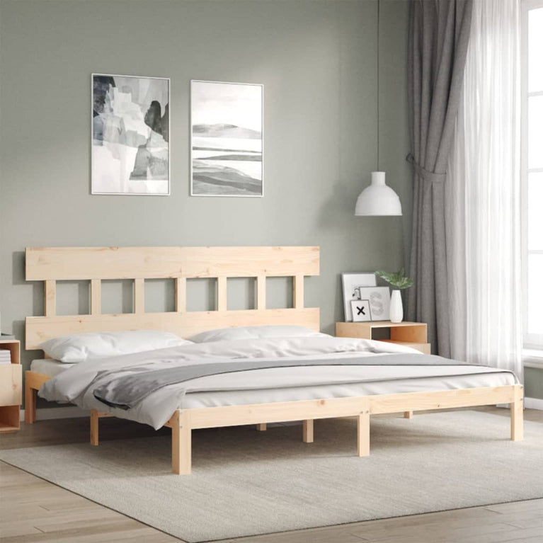 Bedframe met hoofdbord massief hout 6FT Super King