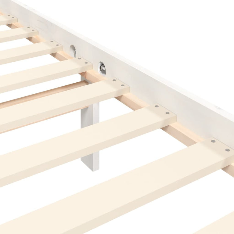 Bedframe met hoofdbord massief hout wit 5 FT King Size