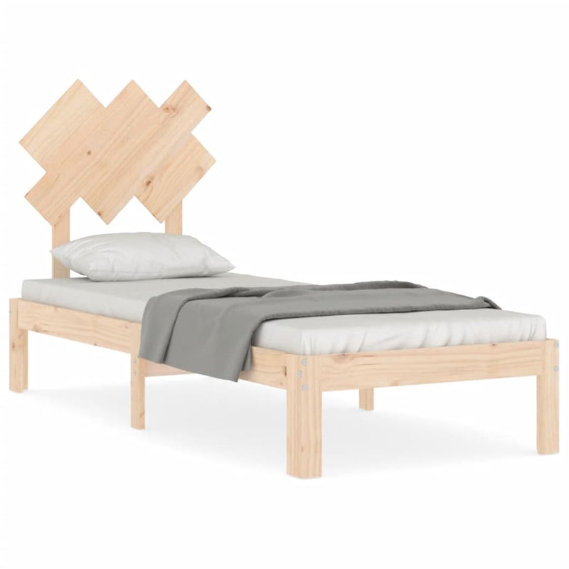 Bedframe met hoofdbord massief hout 2FT6 Small Single