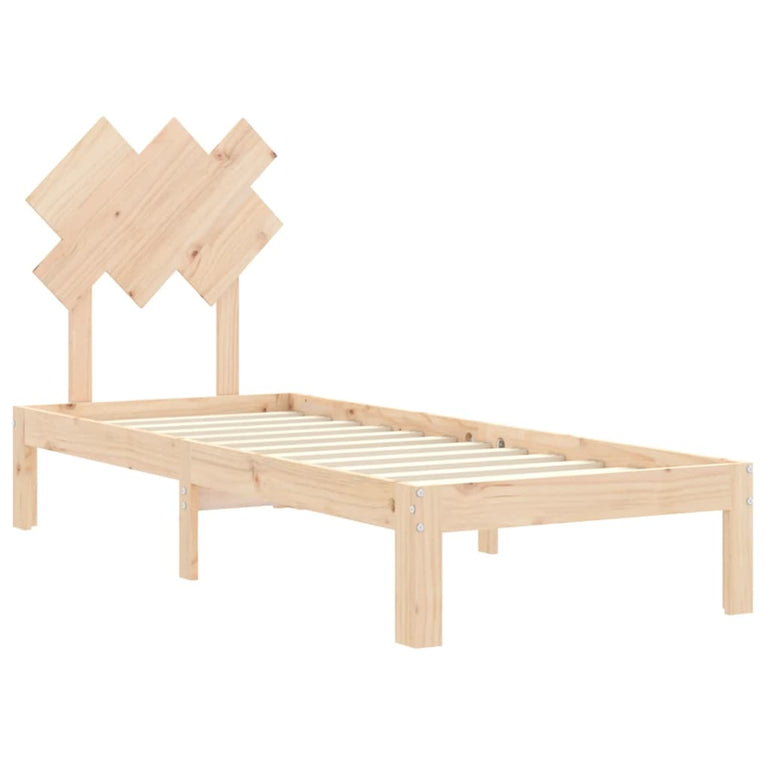 Bedframe met hoofdbord massief hout 2FT6 Small Single