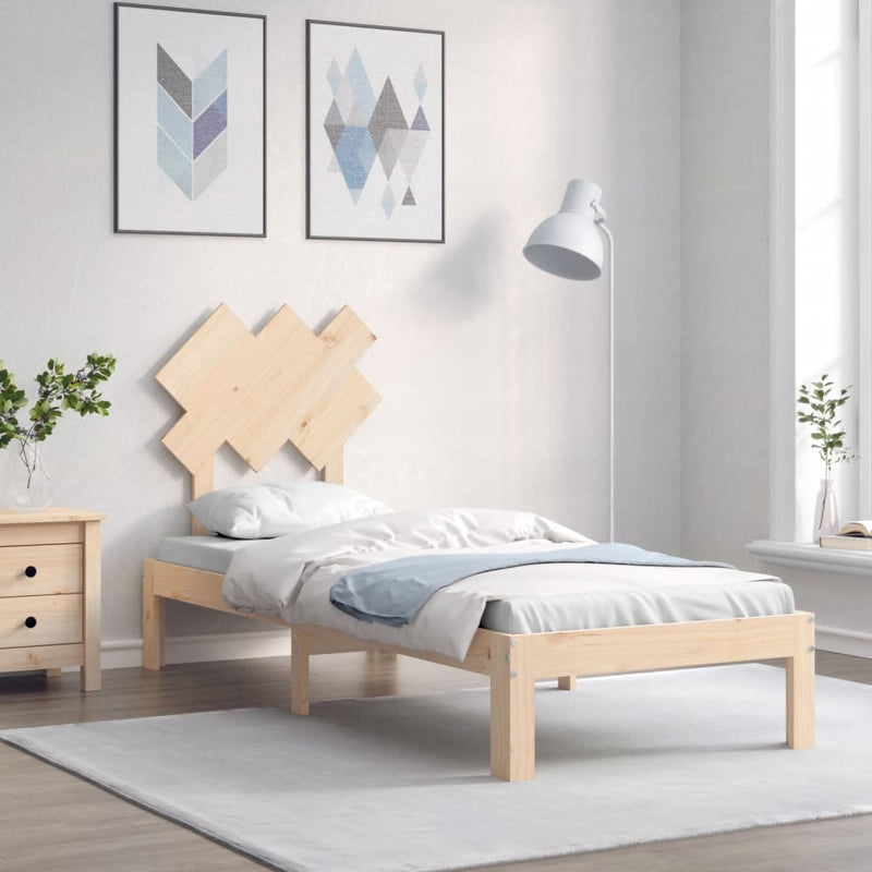 Bedframe met hoofdbord massief hout 2FT6 Small Single