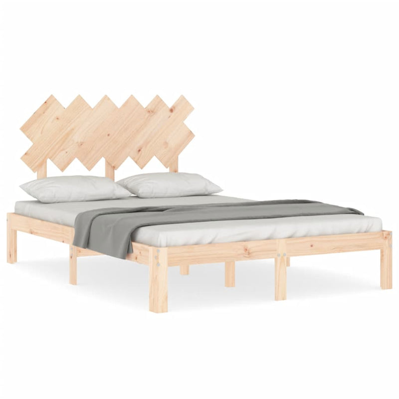 Bedframe met hoofdbord massief hout 4FT6 Double