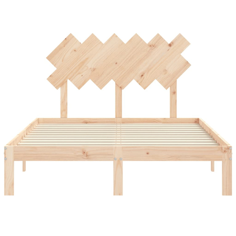 Bedframe met hoofdbord massief hout 120x200 cm