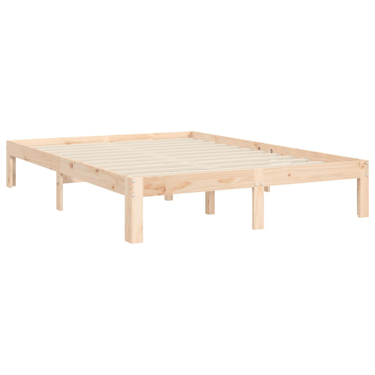 Bedframe met hoofdbord massief hout 120x200 cm