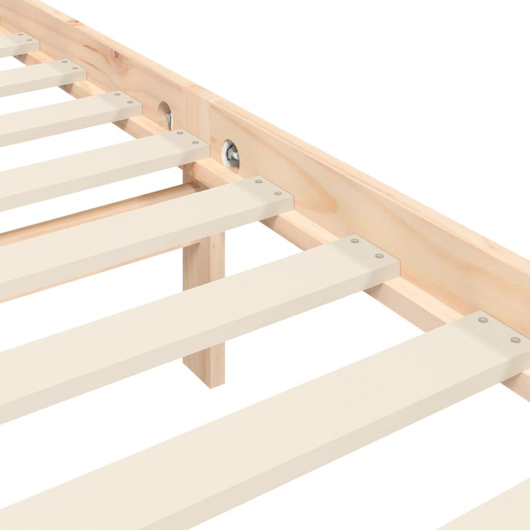 Bedframe met hoofdbord massief hout 140x200 cm