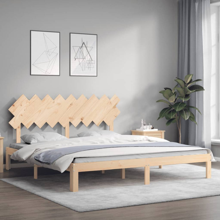 Bedframe met hoofdbord massief hout 6FT Super King