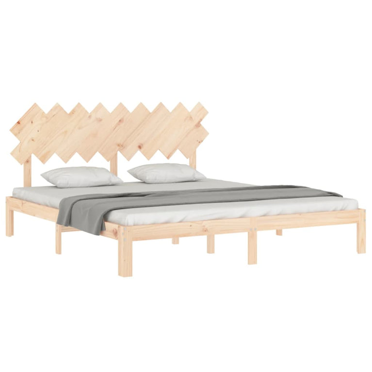 Bedframe met hoofdbord massief hout 6FT Super King