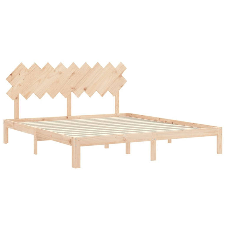 Bedframe met hoofdbord massief hout 6FT Super King