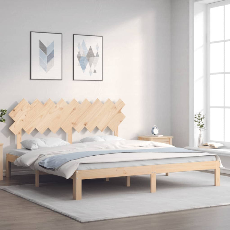 Bedframe met hoofdbord massief hout 6FT Super King
