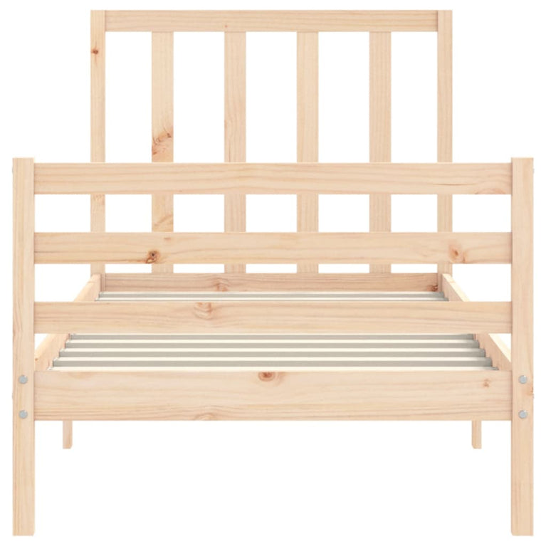 Bedframe met hoofdbord massief hout 2FT6 Small Single