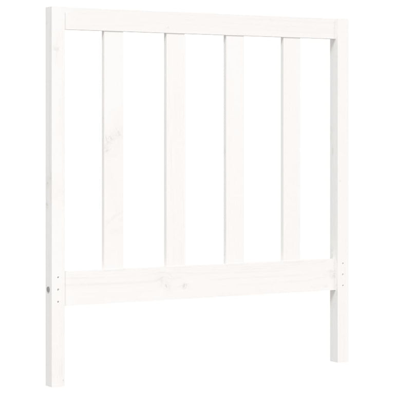 Bedframe met hoofdbord massief hout wit 3FT Single