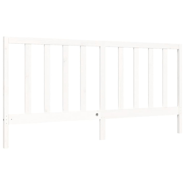 Bedframe met hoofdbord massief hout wit Super King Size