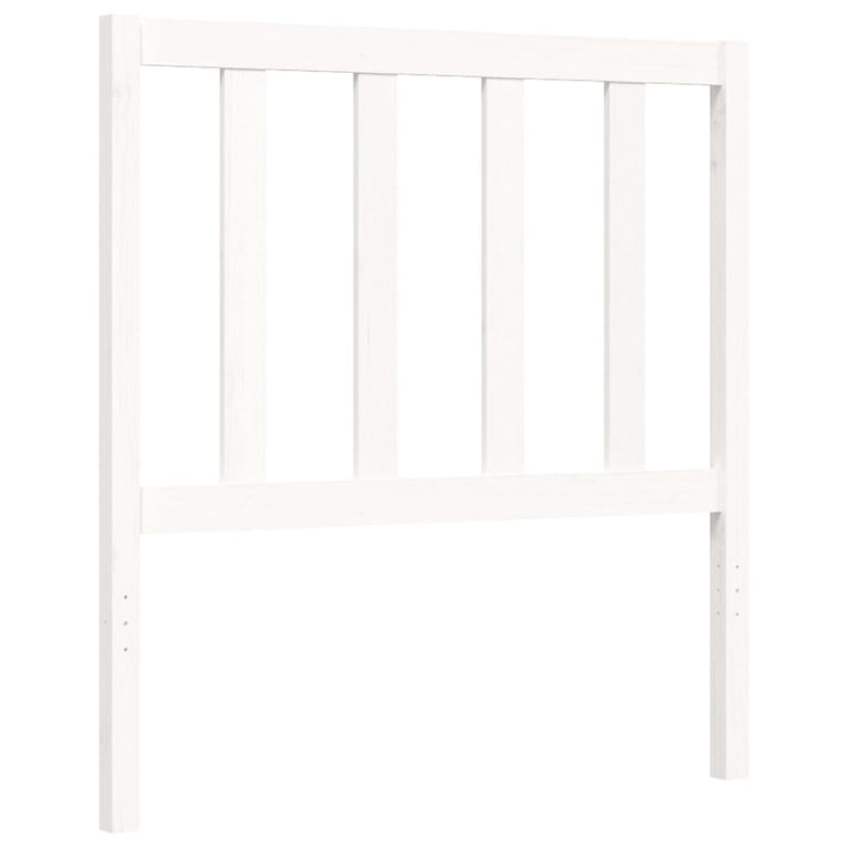 Bedframe met hoofdbord massief hout wit 3FT Single