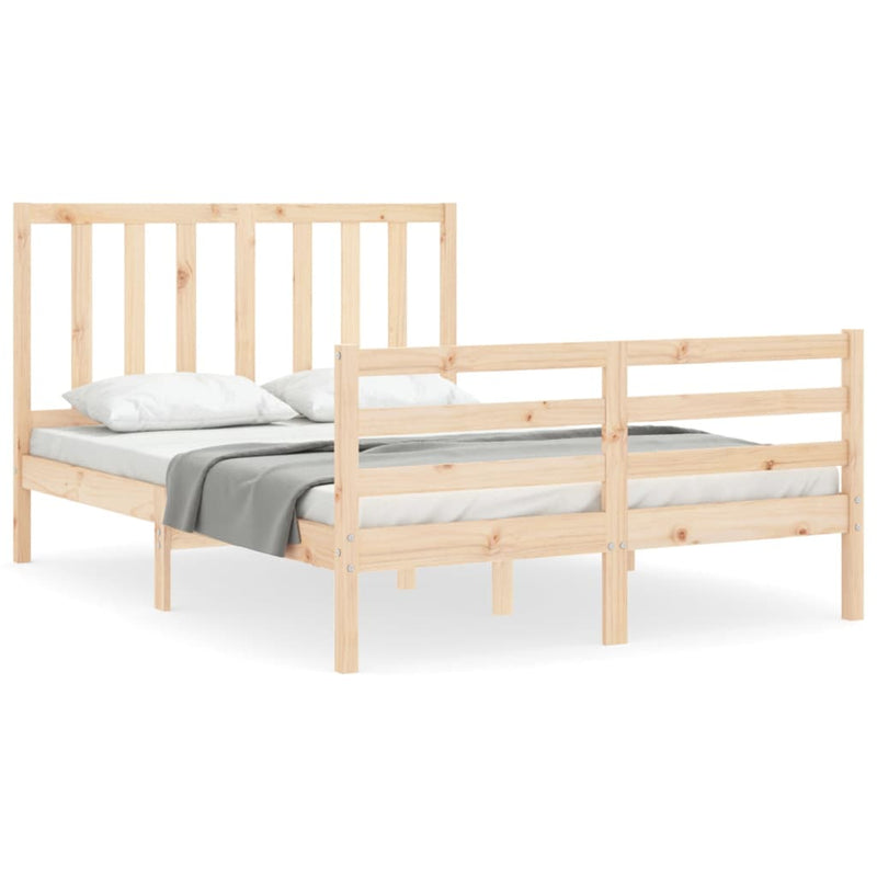 Bedframe met hoofdbord massief hout 4FT6 Double