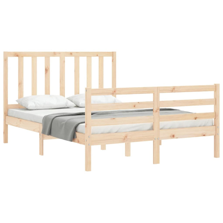 Bedframe met hoofdbord massief hout 4FT6 Double