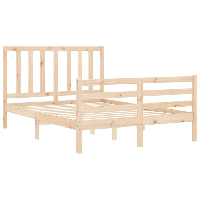 Bedframe met hoofdbord massief hout 4FT6 Double