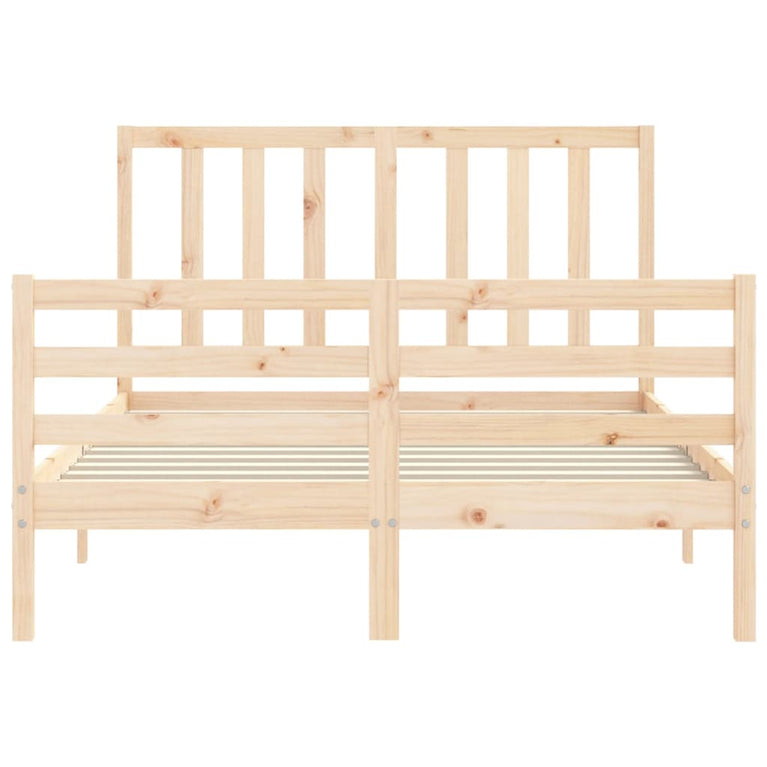 Bedframe met hoofdbord massief hout 4FT6 Double